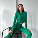 Спортивний одяг Кроп Топ з Довгим Рукавом Зелений Зелений