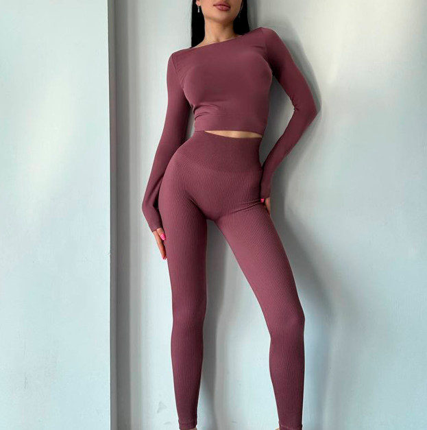 Кроп Топ з Довгим Рукавом Марун