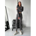 Sportswear Кроп Топ з Довгим Рукавом Сірий Grey