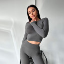 Sportswear Кроп Топ з Довгим Рукавом Сірий Grey