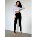 Спортивний одяг Кроп Топ з Довгим Рукавом Білий Білий