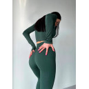 Спортивний одяг Кроп Топ з Довгим Рукавом Темно Зелений Зелений