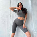 Спортивний одяг Кроп Топ Темно Сірий Сірий