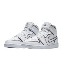 Кросівки Jordan 1 Mid Iridescent Reflective White CK6587-100 Чорний/білий