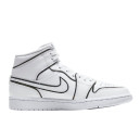 Кросівки Jordan 1 Mid Iridescent Reflective White CK6587-100 Чорний/білий