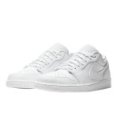 Кросівки Jordan 1 Low Triple White Tumbled Leather 553558-130 Білий