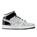 Кросівки Jordan 1 Mid DIY DC4099-100 Чорний/білий