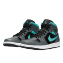 Кросівки Jordan 1 Mid Grey Aqua 554724-063 Чорний/сірий