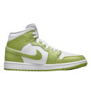 Кроссовки Jordan 1 Mid Green Python DV2959-113 Белый/зеленый