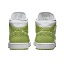 Кроссовки Jordan 1 Mid Green Python DV2959-113 Белый/зеленый