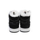 Кросівки Jordan 1 Retro Mid Black White Winter С МЕХОМ Чорний/білий