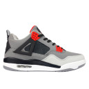 Кросівки Jordan 4 Retro Grey Red Termo Winter С ФЛИСОМ Сірий
