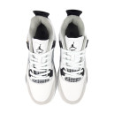 Кросівки Jordan 4 Retro White Black Termo З ФЛІСОМ Чорний/білий
