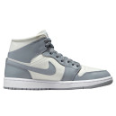 Кросівки Jordan 1 Mid Grey Sail BQ6472-115 Білий/сірий