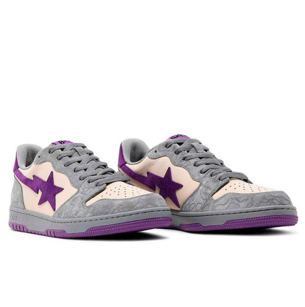 Bape A Bathing Ape Court Sta Mist Grey Royal Purple 001FWG701032X