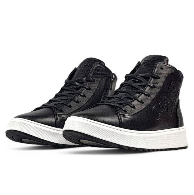 Calvin Klein Boots Leather Black White WITH FUR