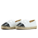 Еспадрильї Chanel Off White Black Leather CC Espadrille Flats Чорний/білий