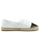 Еспадрильї Chanel Off White Black Leather CC Espadrille Flats Чорний/білий