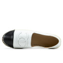 Еспадрильї Chanel Off White Black Leather CC Espadrille Flats Чорний/білий