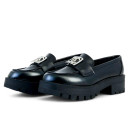 Loafers Chanel Loafers Horsebit Black Silver Black