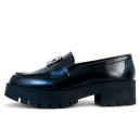 Loafers Chanel Loafers Horsebit Black Silver Black