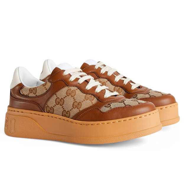 Gucci GG Brown Leather Canvas 676092 UPG20 2866