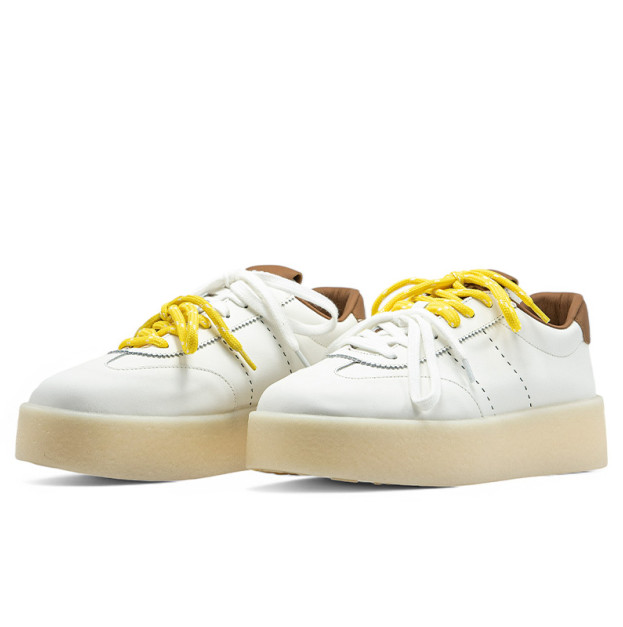 Miu Miu Leather Sneakers White Brown