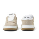 Кроссовки Miu Miu Sneakers Suede Beige White Бежевый
