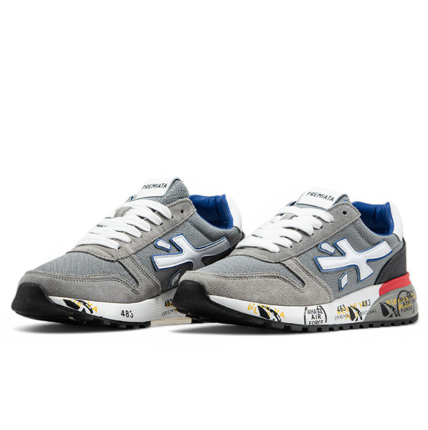 Premiata Mick Grey White Blue Red