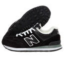Кросівки New Balance 574 Black White Winte С МЕХОМ Чорний/білий