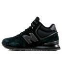 Кросівки New Balance 574 Black Suede Winter С МЕХОМ Чорний