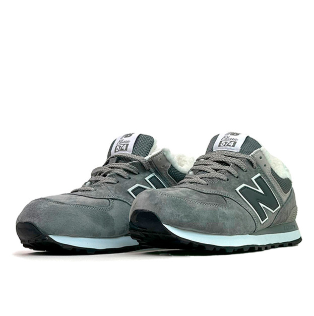 New Balance 574 Dark Grey Winter С МЕХОМ