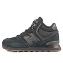 Кросівки New Balance 574 All Black Suede Winter С МЕХОМ Чорний