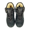 Кросівки New Balance 574 All Black Suede Winter С МЕХОМ Чорний