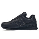Кросівки New Balance 574 Black Leather Winter С МЕХОМ Чорний