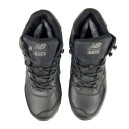 Кросівки New Balance 574 Black Leather Winter С МЕХОМ Чорний