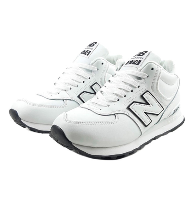New Balance 574 White Winter С МЕХОМ