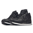 Кросівки New Balance 574 High Leather Black White Winter С МЕХОМ Чорний/білий