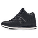 Кросівки New Balance 574 High Leather Black White Winter С МЕХОМ Чорний/білий