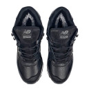 Кросівки New Balance 574 High Leather Black White Winter С МЕХОМ Чорний/білий