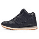 Кросівки New Balance 574 High Leather Black White Gym Winter С МЕХОМ Чорний