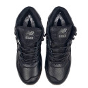 Кросівки New Balance 574 High Leather Black White Gym Winter С МЕХОМ Чорний