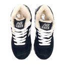 Кросівки New Balance 574 White Black Winter С МЕХОМ Чорний/білий