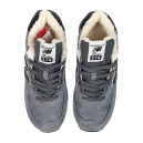 Кросівки New Balance 574 Grey Black White Winter С МЕХОМ Сірий