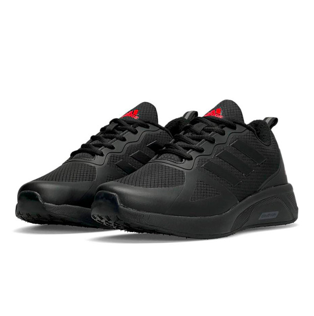 Adidas Cloudfoam Termo Black Red с Флисом