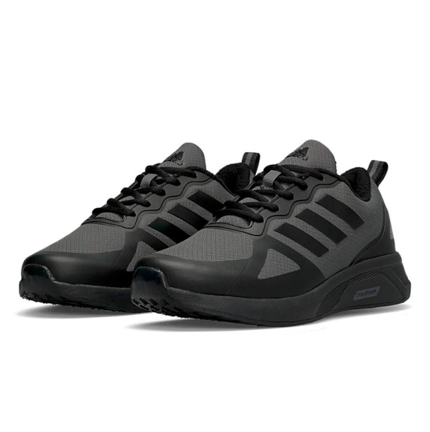 Adidas Cloudfoam Termo Dark Grey Black с Флисом