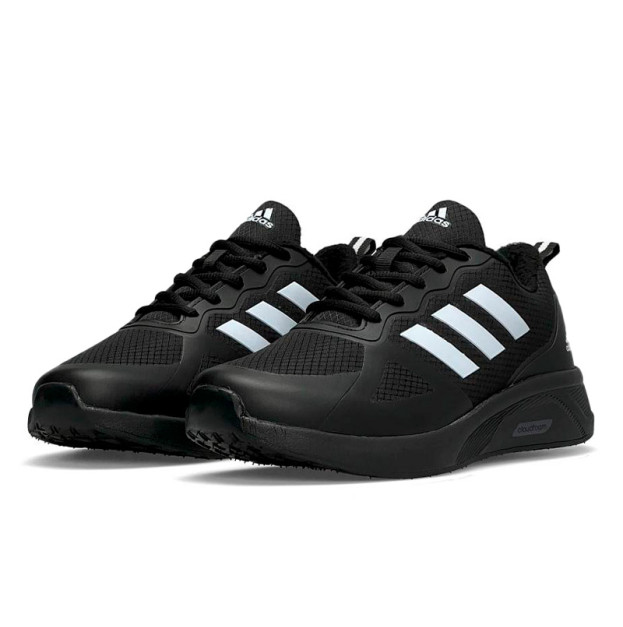 Adidas Cloudfoam Termo Black White с Флисом