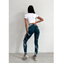 Спортивная одежда Легінси Зелено-Білі з Push-Up Ефектом Зеленый