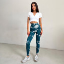 Спортивная одежда Легінси Зелено-Білі з Push-Up Ефектом Зеленый