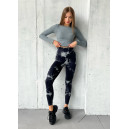 Спортивная одежда Легінси Чорно-Білі з Push-Up Ефектом Черный/серый